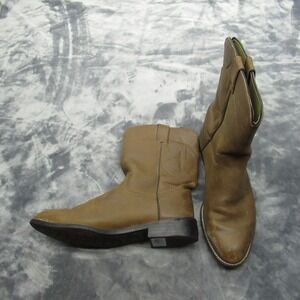 Justin Mens Temple Roper Boots Mens 10.5D Brown Leather Western Cowboy Work 10"